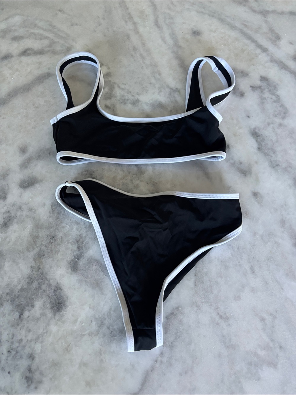 Lioness Black Bikini with White Trim